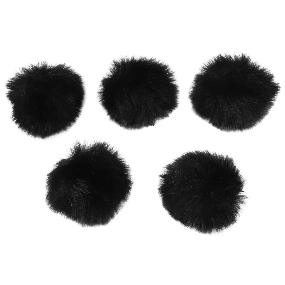 5Pcs 1.5cm Microphone Hair Sleeve Overlay Windshield Clip Conference Microphone Sleeve Camera Hair Cover, Black