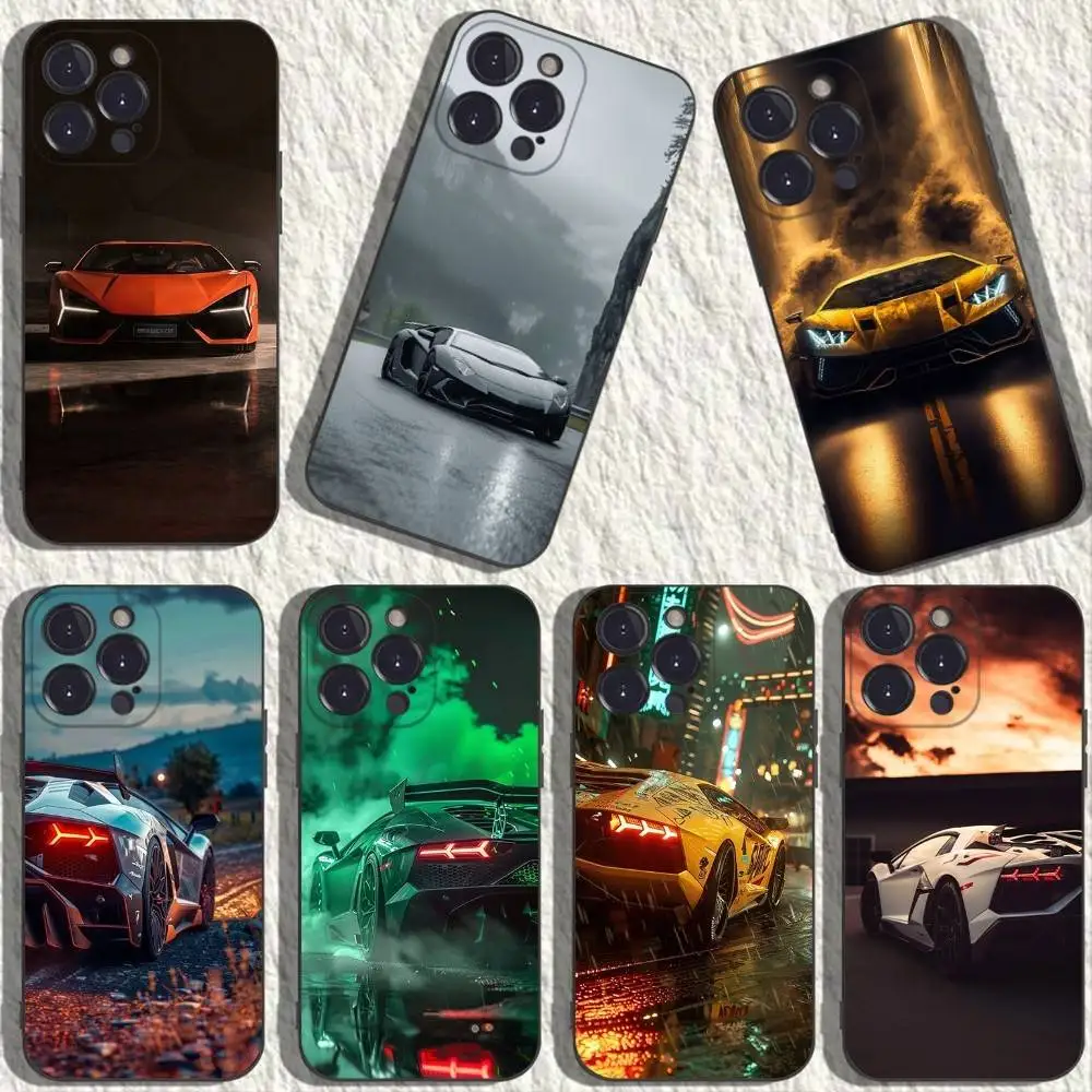 

Cars-L-Lamborghinis-S Phone Case For iPhone 17,16,15,14,13,12,11,Plus,Pro Max,XS,X,XR,SE,Mini,8,7,Soft Silicone Black Cover