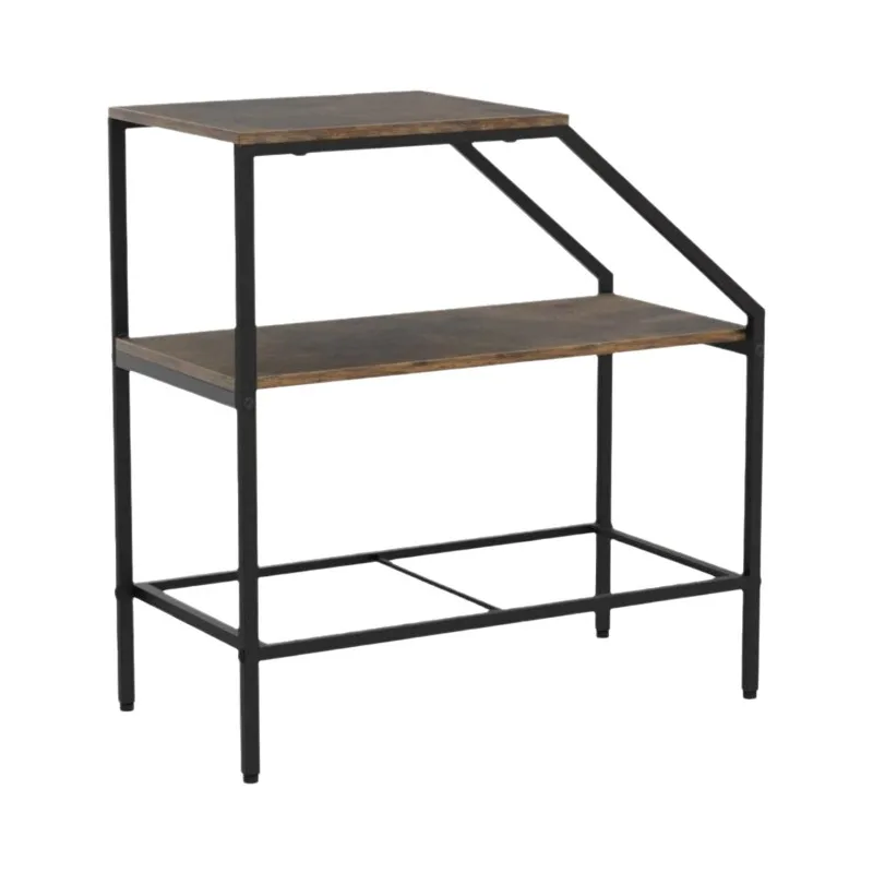 

Iron and wood combined with small coffee table bedside rack mini sofa side table removable desktop sundries storage rack