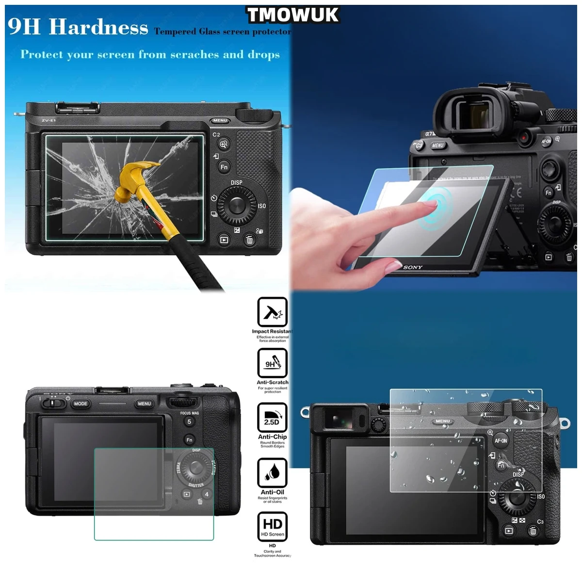 

High - Clarity 9H Hard Tempered Glass Screen Protector For A7S3 A7R3 A7RM3 A7RMII A7MII A7MIII A7C