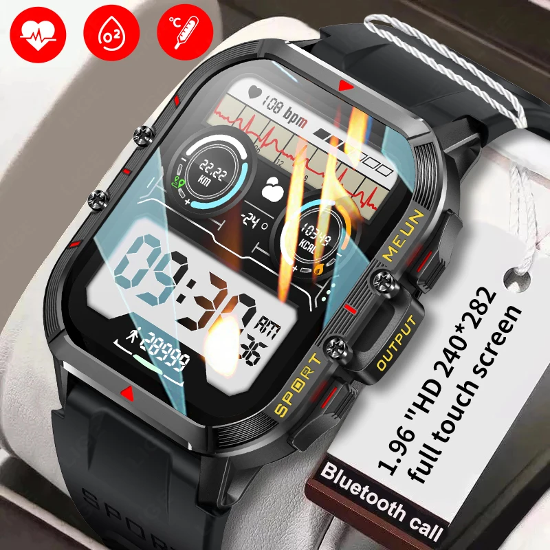 

LIGE Ourdoor Sports Smart Watch Men Wrist Watches 1.96 inch Bluetooth Call Health Monitor Smartwatch Suitable For Xiaomi Huawei