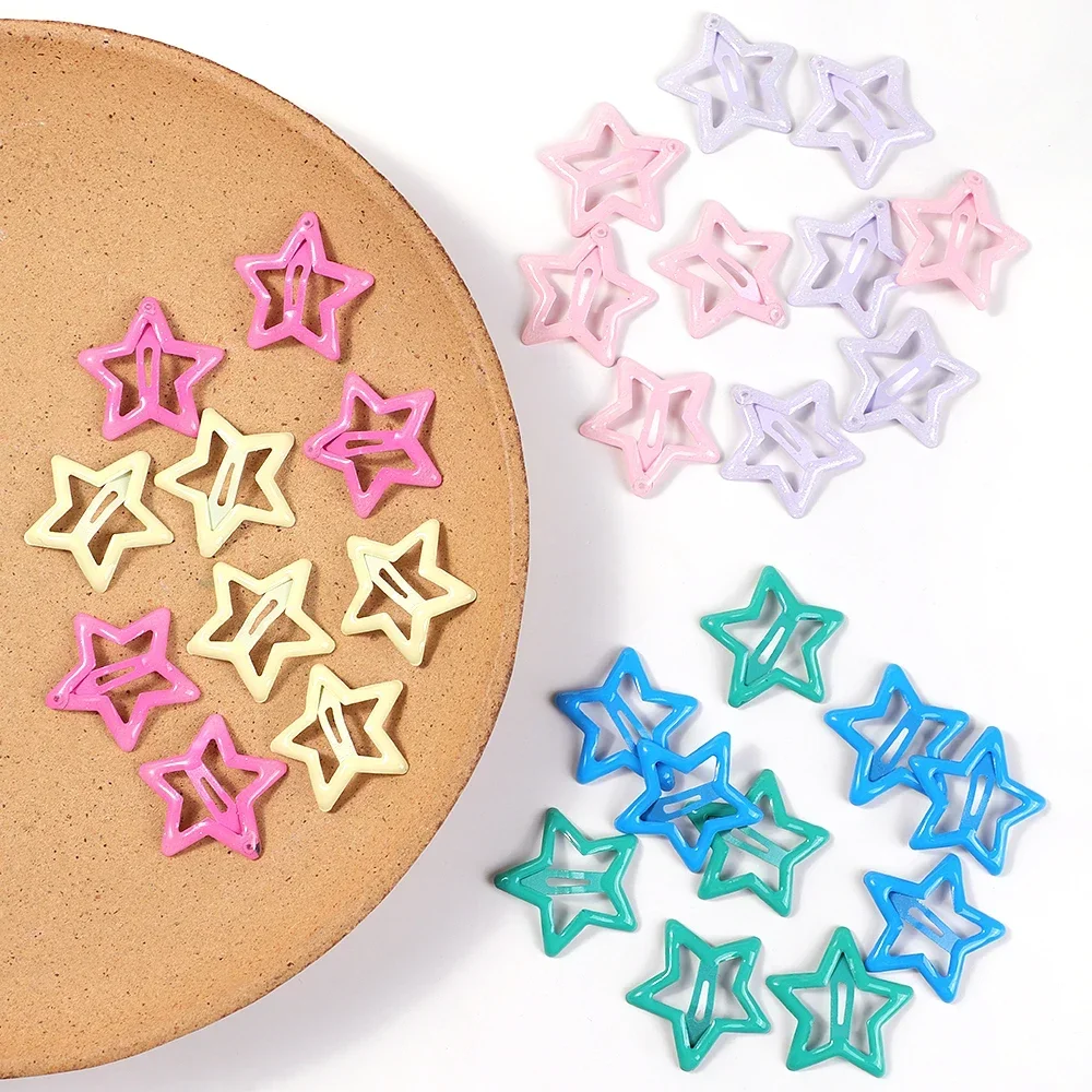 Colorido Star BB Hair Clips para Bebés, Y2K Cute Metal Hairpins, presilhas, Lovely Headwear, Acessórios para Crianças, 20Pcs, Conjunto