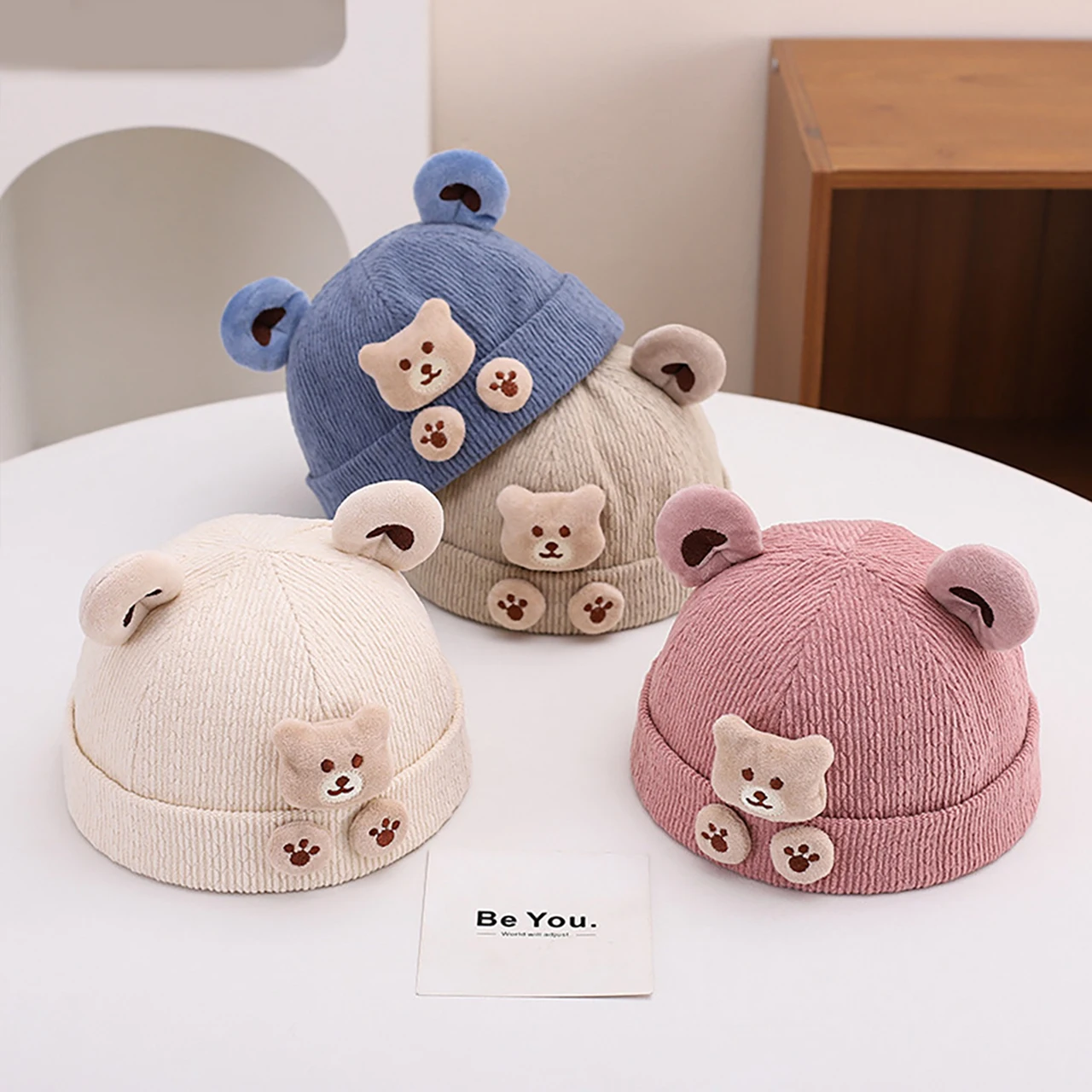 

Baby Knitted Landlord Hat Cute Cartoon Children Beanies Winter Warm Dome Brimless Hats 10-36Month Toddler Dome Melon Cap Bonnet
