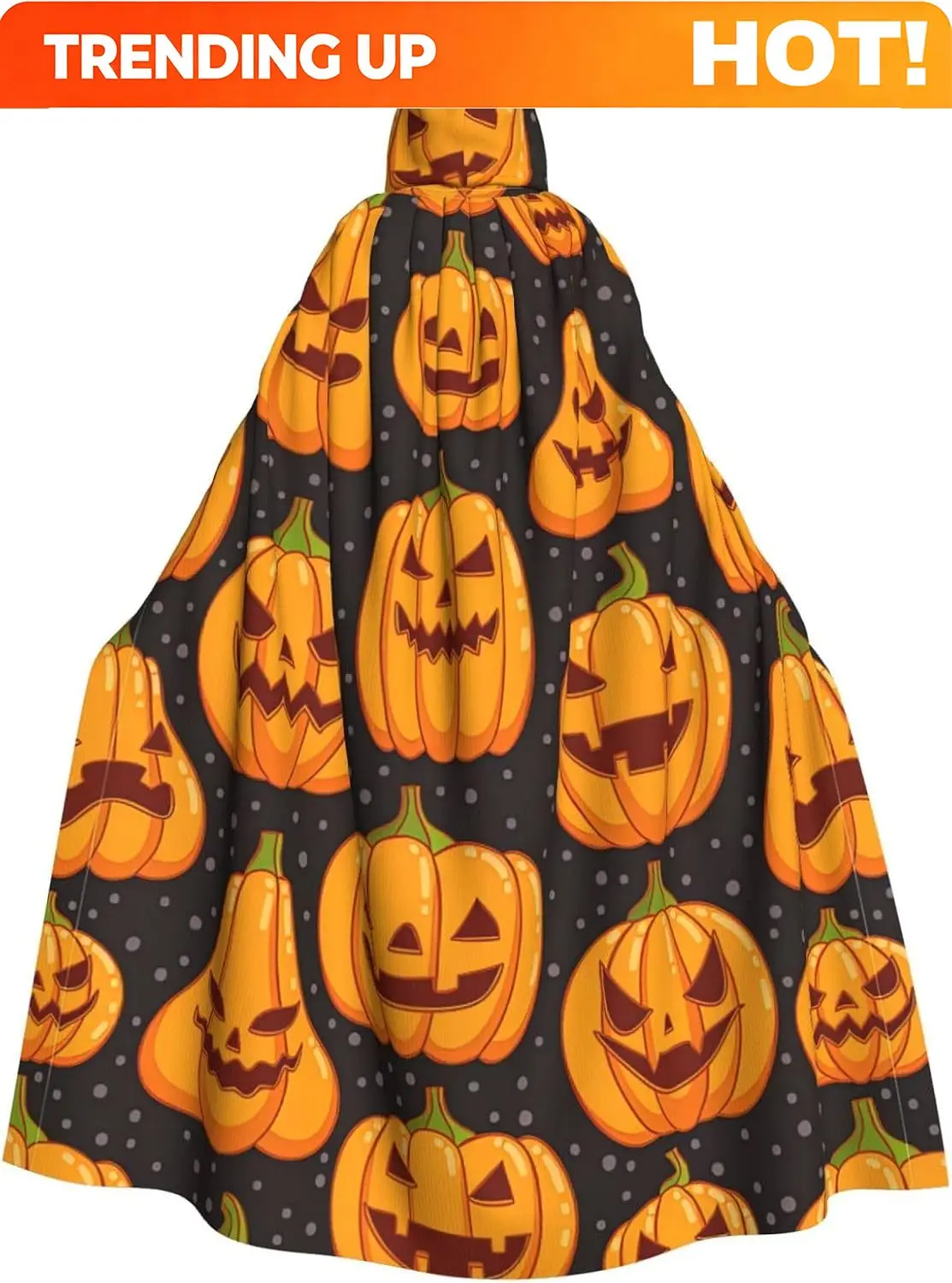 Customization Unisex Robes Capes Adult Halloween Pumpkin Patterns Print Hooded Cloak For Cosplay Halloween Carnival Costumes