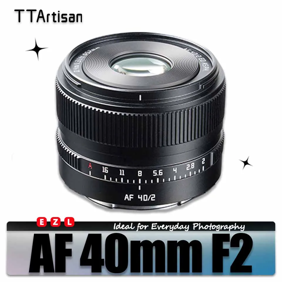 

Объектив TTArtisan Full Frame AF 40mm F2 с автофокусом для портретной съемки, совместимый с камерами Sony E, Nikon Z, Lumix L-mount.