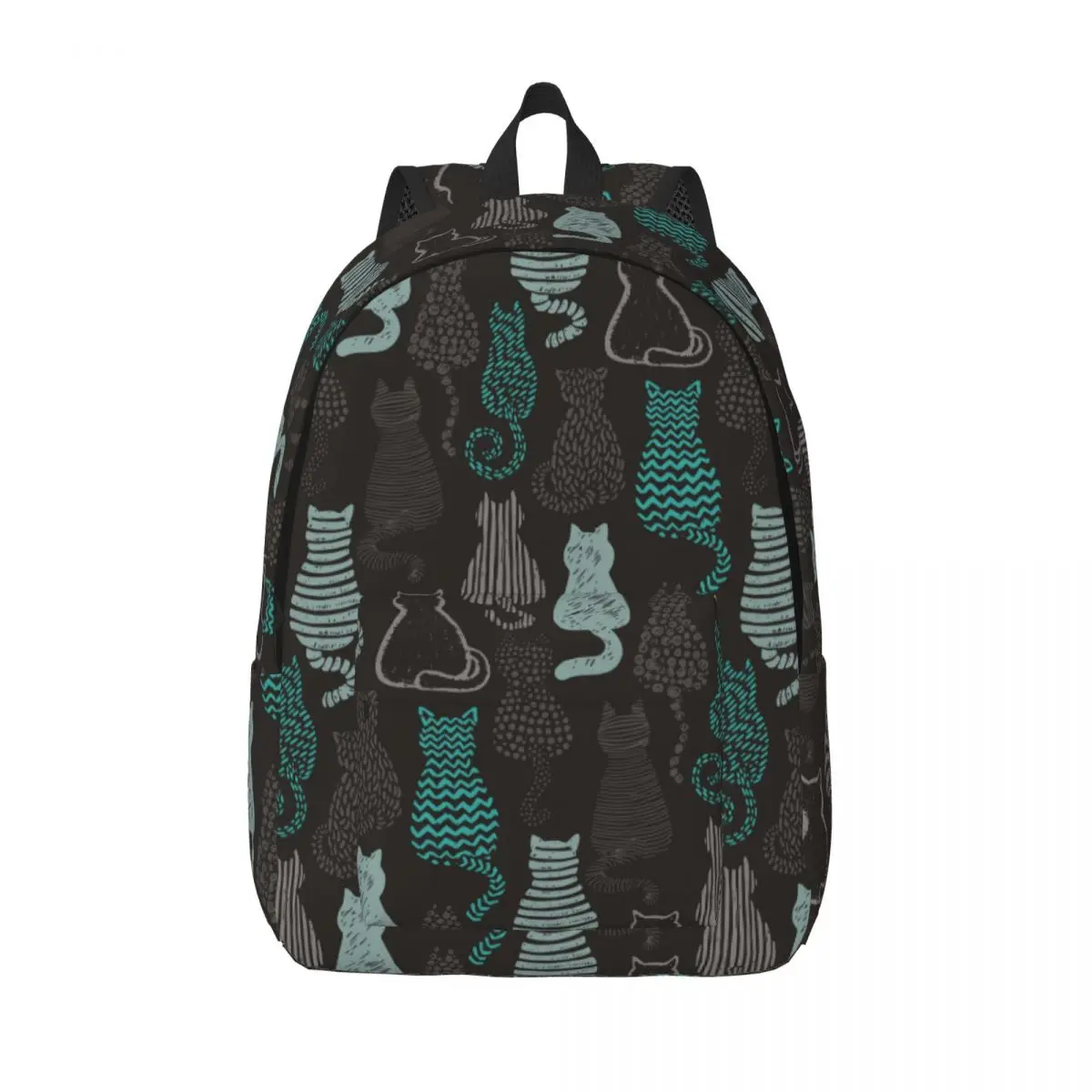 Mochila de lona con forma de gato para hombre y mujer, morral escolar con diseño de animales, ideal para ir de excursión a la universidad