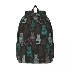 Gatto per uomo donna studente scuola Bookbag Cute Animal Canvas Daypack elementare High College escursionismo