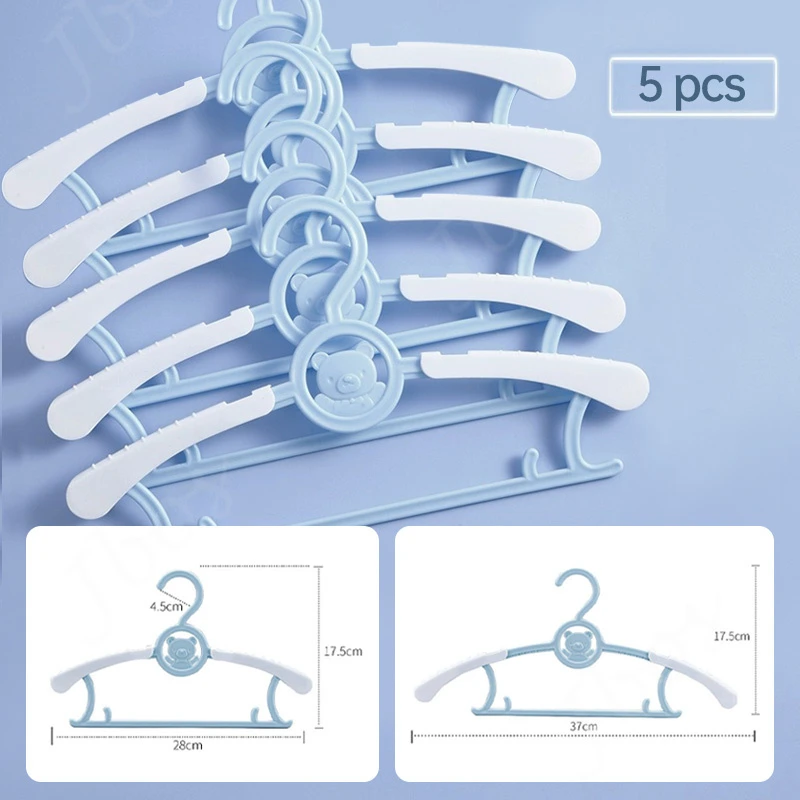 

5pcs Coloful Non-Slip Infant Clothes Hangers Plastic Baby Coat Hangers Children'S Clothes Hanger Multi Functional Plastic Hanger