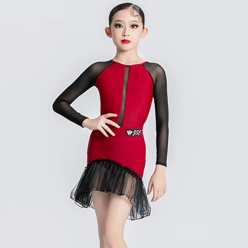 Kids Latin Dance Pantsuit Costumes Ballroom Plus Size Fringe Tassel Dress Pants Girls Salsa Samba Children Stage Outfits Costume