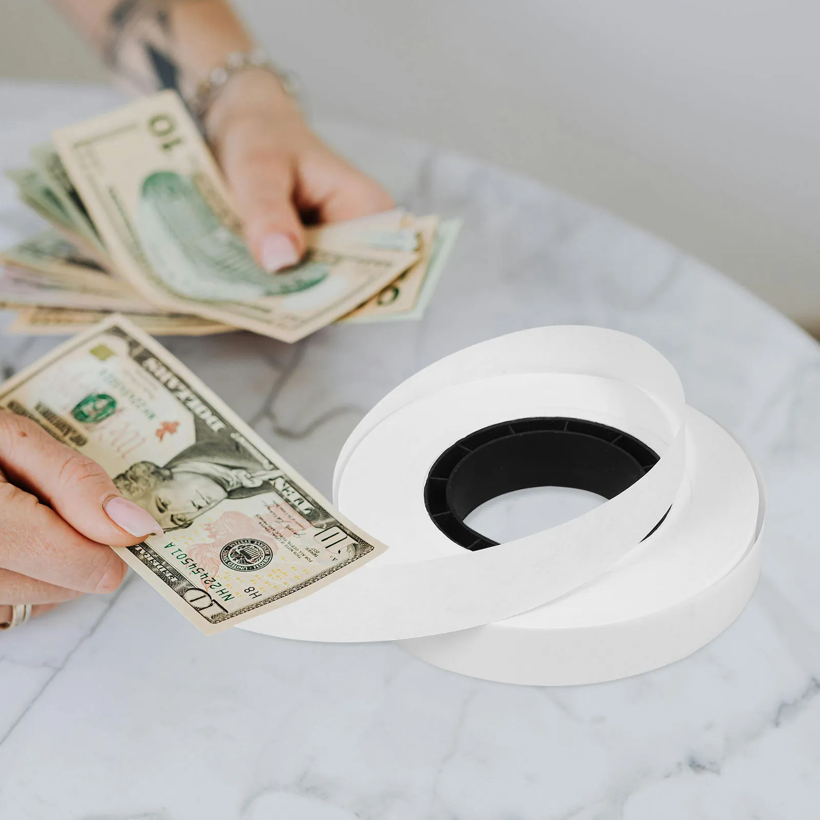 1 Roll Banknote Cash Paper Straps Money Wrappers Currency Bands Convenient Money Organizer for Bills Fix Strap view 4