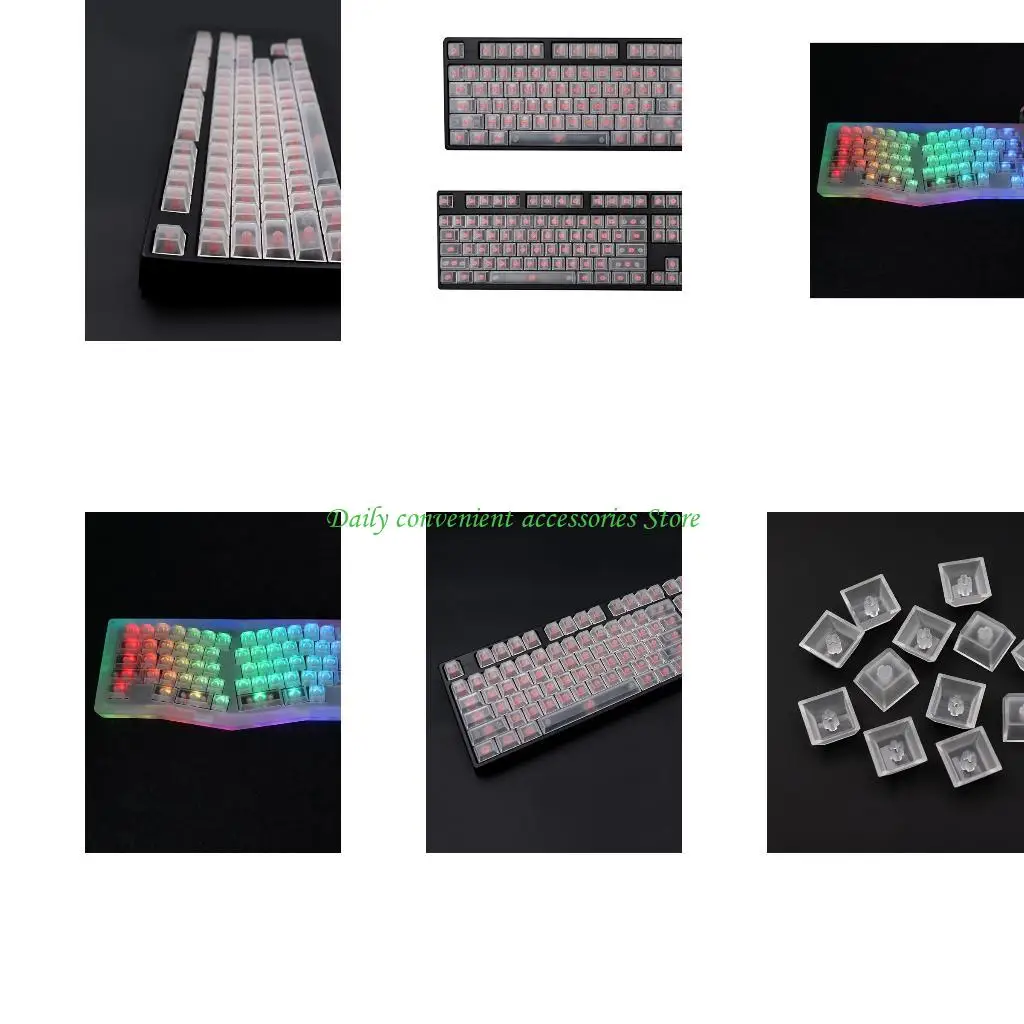 

97qb 136pcs Прозрачные клавиши ABS Механические клавишные клавишные клавишные клавиши для клавиш для вишневого переключателя