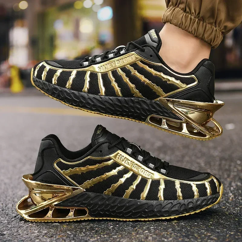 Trendy Men's Casual Sneakers Breathable and Soft Coaching Racing Sports Shoes Non-slip Wear-resistant Cool Men's Running Shoes