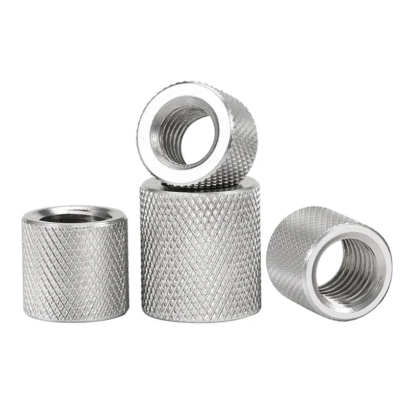 304 （A2-70）Stainless Steel 2/ 5pcs Round Knurled Coupling Long Extenion Thumb Tighten Nuts M3 M4 M5 M6 M8 M10 M12 M16