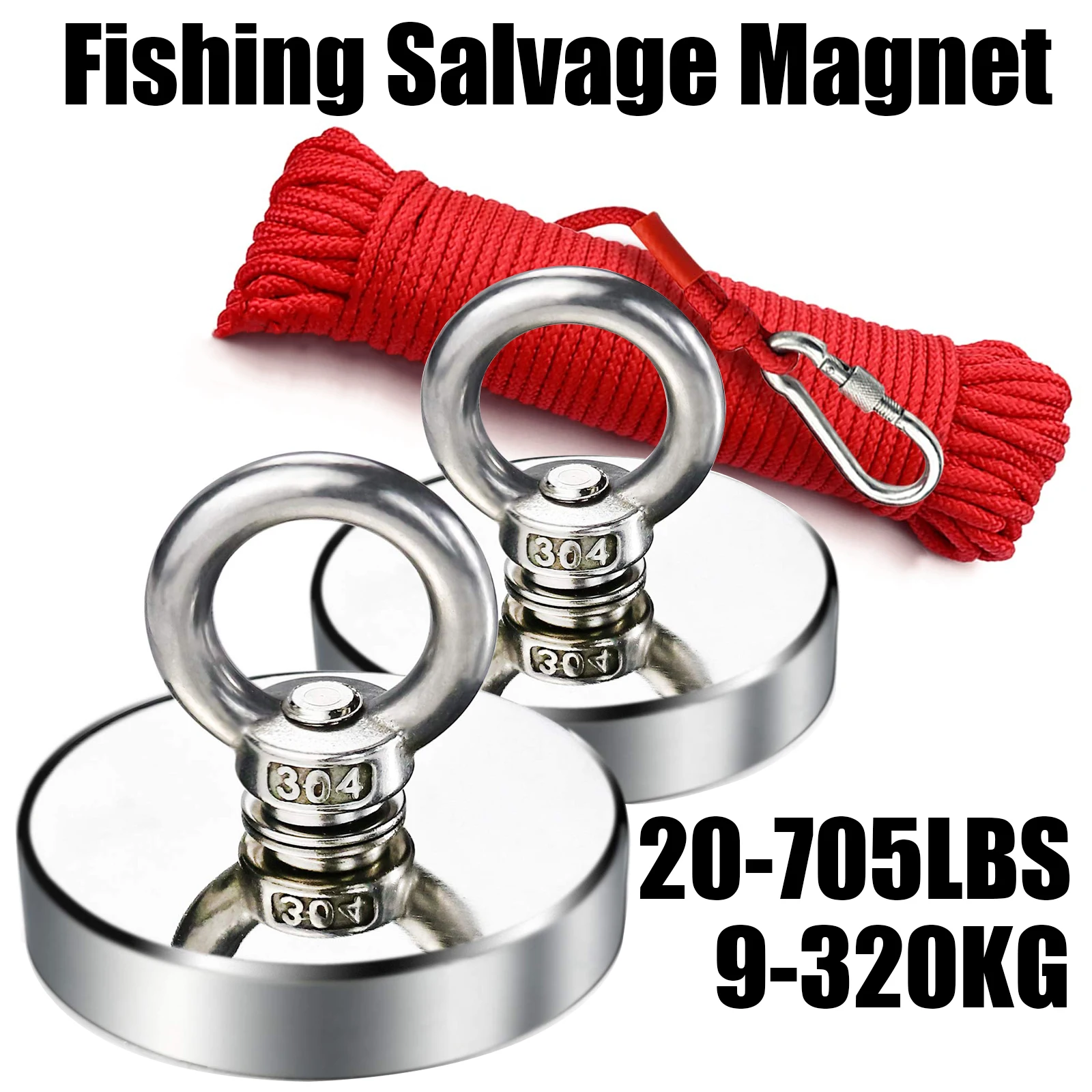 

Super Powerful Magnet Fishing N52 Iman Neodymium Magnets with Countersunk Hole Eyebolt 48-120mm Salvage Magnetic Fishing Iman