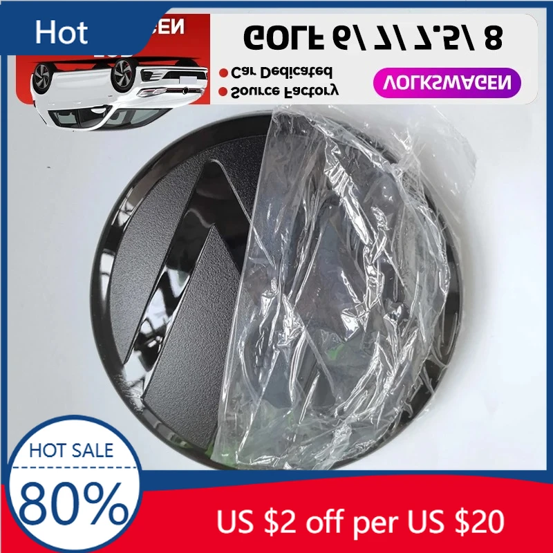 

New For VW VOLKSWAGEN Emblems 2pcs Front and Rear VW Golf 6/Golf 7/Golf 7.5/Golf 8 Not Affect ACC Modified Black Label Flat