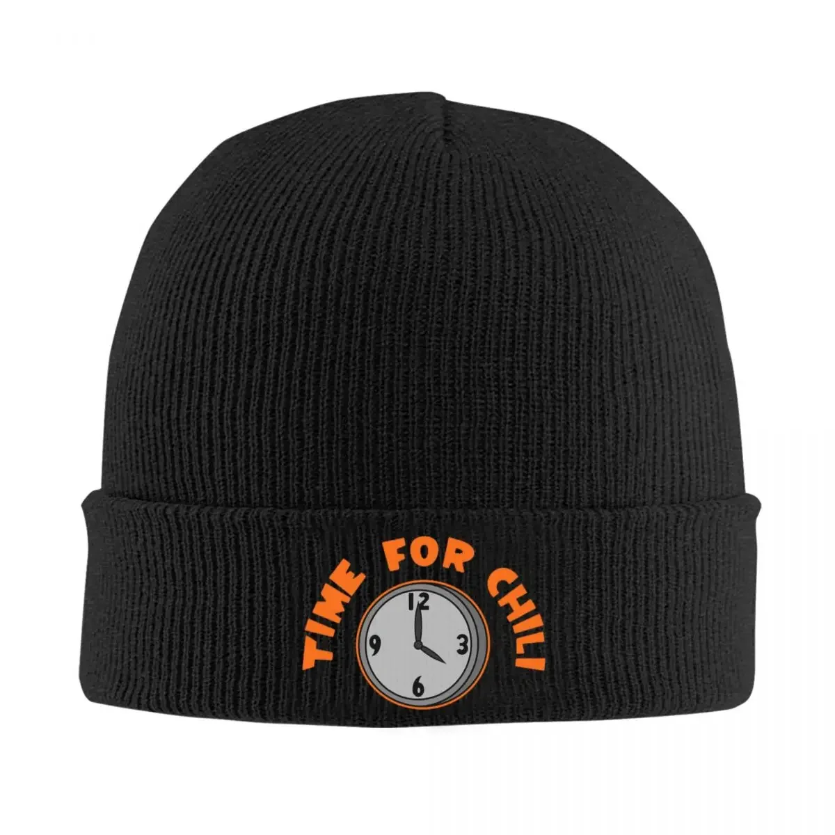 Time For Chili (Orange) Warm Knitted Cap Hip Hop Bonnet Hat Autumn Winter Outdoor Beanies Hats for Unisex Adult