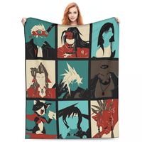 Fantasy Final Seven Blanket Flannel Bedding Fantasy Final VII Remake Throw Blanket Cozy Soft for Travel Bedspread