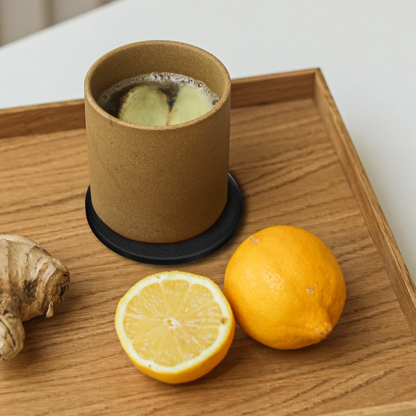 

6pcs Retro Drink Coasters Vinyl Record Design Unique Tabletop Protection Abs Non-Slip For Home Bar Coffee Table Decor