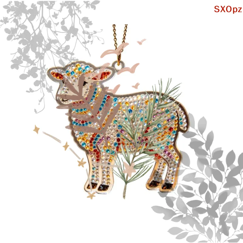 Acrylic Chinese Zodiac Goat Hanging: Ornament Auspicious Design Spring Festival New Year Home Decoration