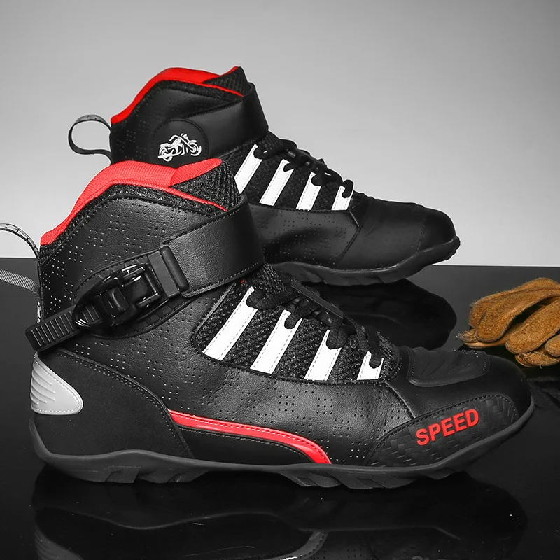 

Мотоциклетная обувь, гоночные ботинки, осенне-зимняя мотоциклетная обувь с защитой от столкновений и падения для мужчин и женщин