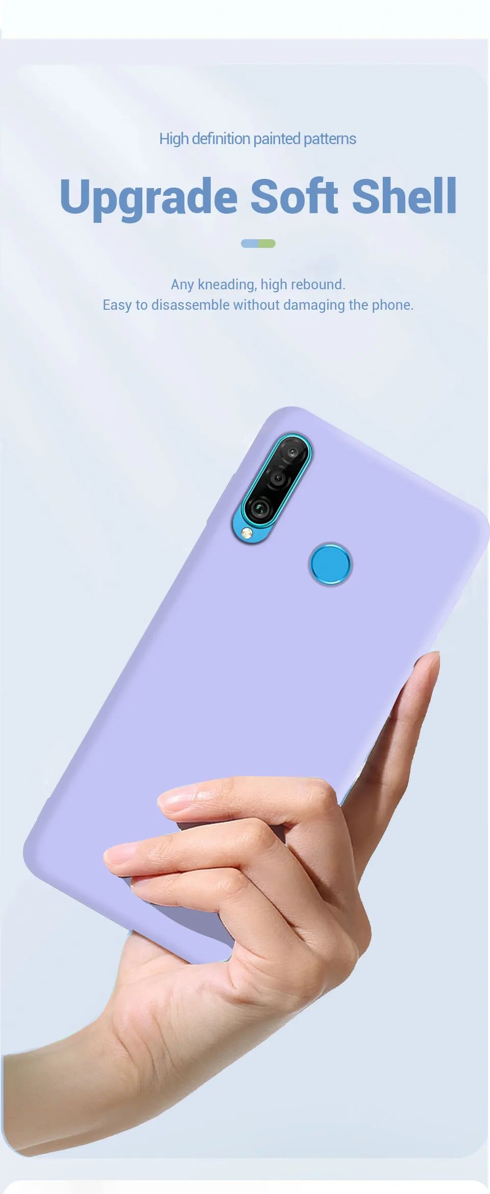 Neue Flüssigsilikon-Handyhülle für Huawei P30 Lite, weiches flüssiges Silikon, Silikon, schützt die Original-Rückseite – Detail 5