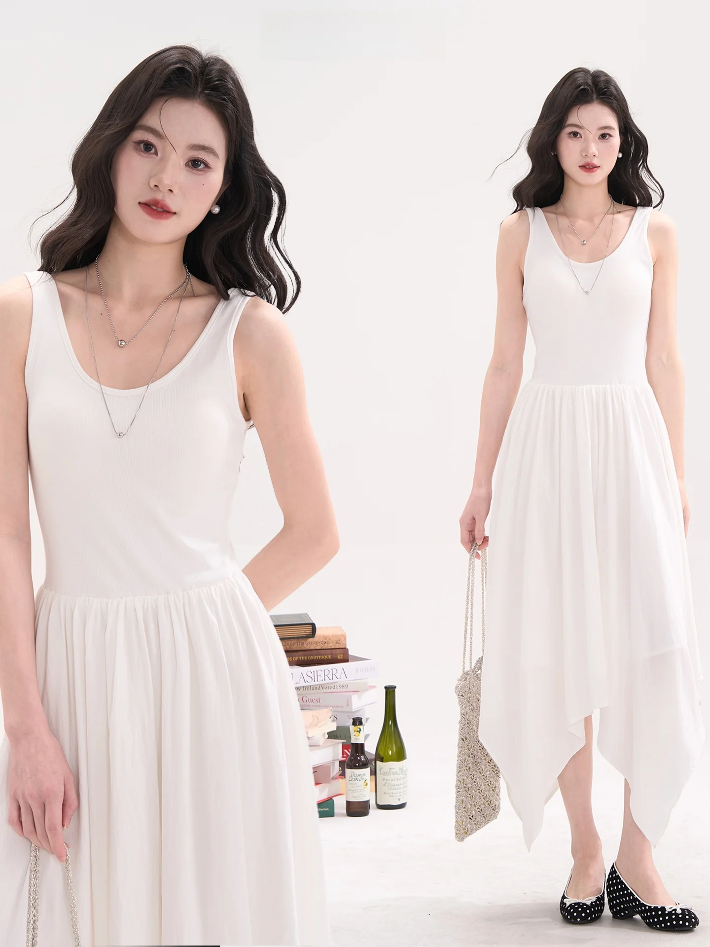 

Женский жилет Heme Flower Field Window с асимметричным кроем и вставками, со встроенными чашечками, весна-лето, повседневный, свободный крой, круглый вырез