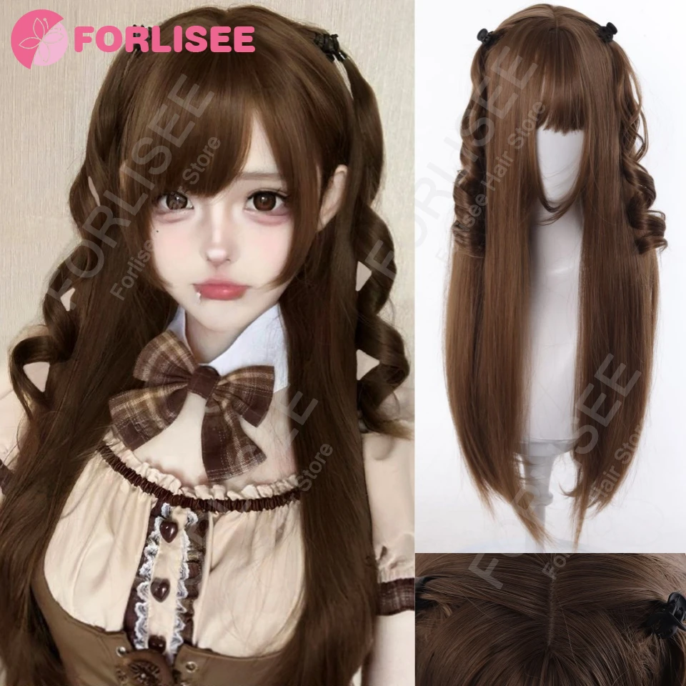 

30Inch Honey Tea Color Wig Long Straight Synthetic Wig for Women Fashion Wig for for Daily Halloween Costume Party Cosplay ﻿