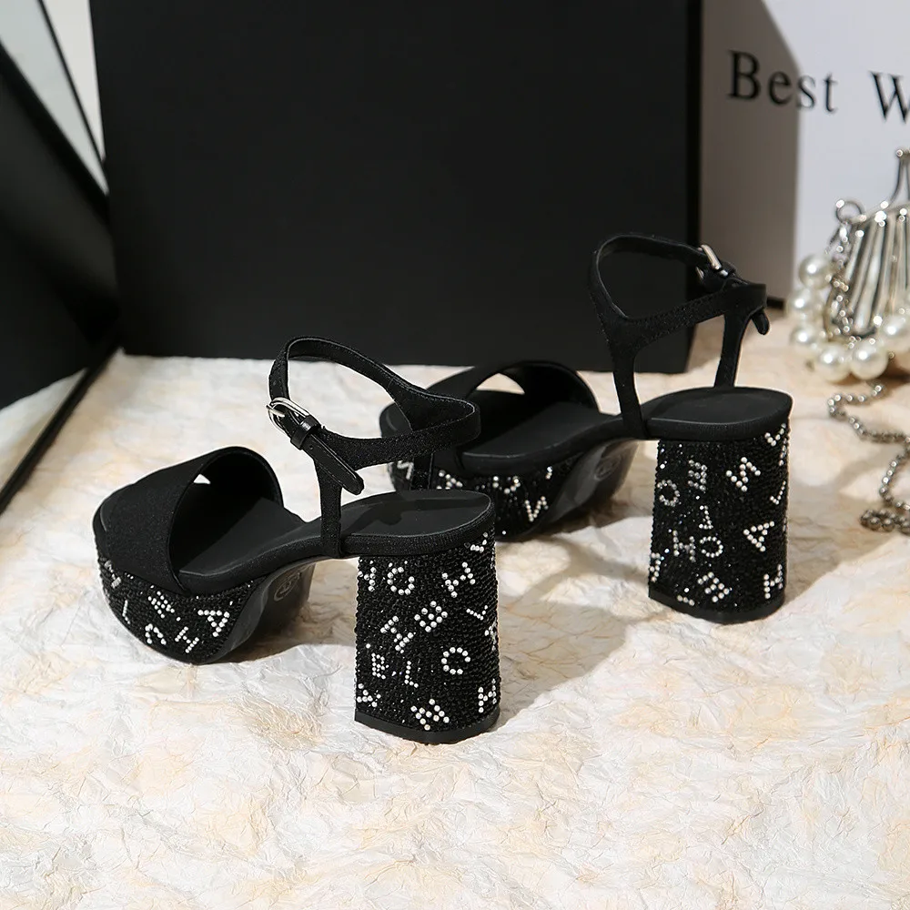 MILI-MIYA New Arrival Simple One-Strap Design Women Kitting Sandals Thick Heels Round Toe Buckle Strap Dress Party Summer Shoes