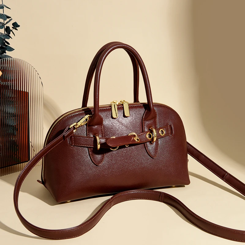 

Retro Shell Bag Lock Messenger Bags Female Designer Fashion Leather Shoulder Bag for Women Sac A Main Ladies Handbags and Purses