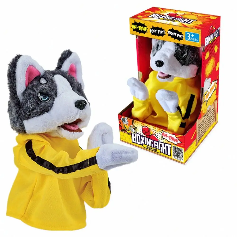 Marionnette à main vocale en peluche pour enfants, drôle avec son, boxe, chien, combat de beurre, jouet coule, husky, cadeaux pour enfants