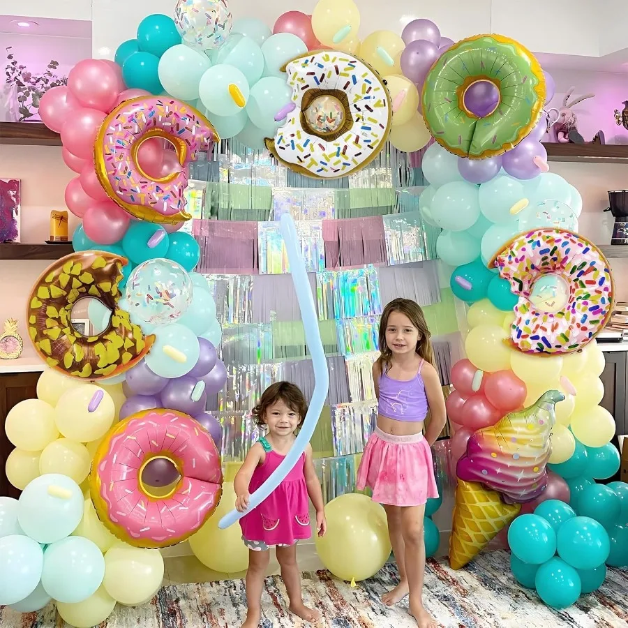 6個入り 大型ドーナツ型ホイルバルーン ドーナツ型マイラーアルミバルーン スイートキャンディスプリンクルホイルバルーン 誕生日 ベビーシャワー 結婚式用