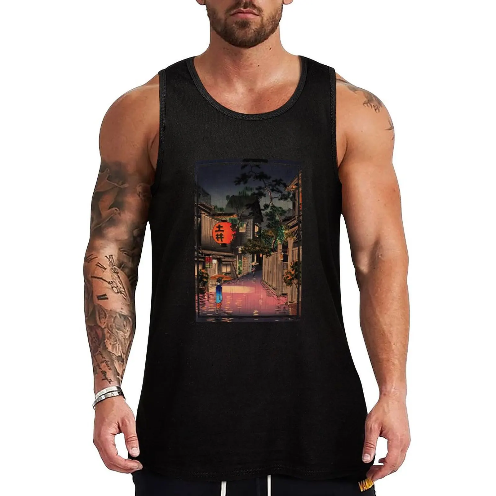 

Ushigome Kagurazaka by Tsuchiya Koitsu Tank Top gym t shirt men bodybuilding for men sleeveless man shirts