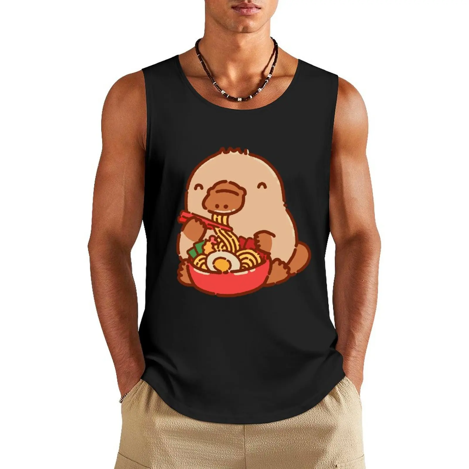 

Platypus eating ramen Tank Top anime men gym