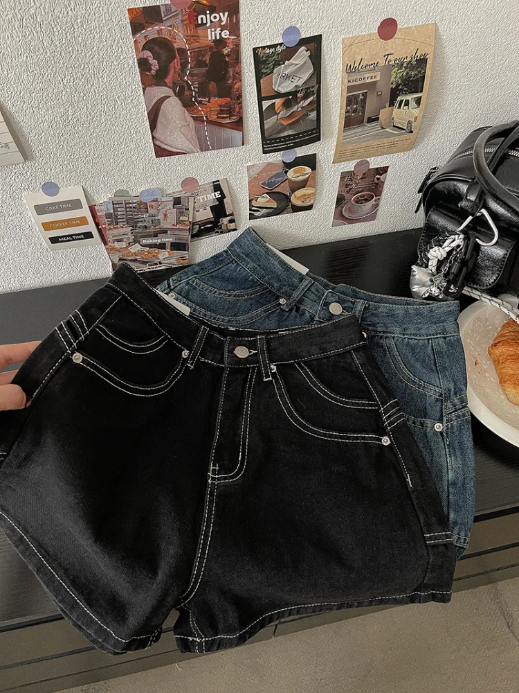 

Casual High Waist Wide Leg Jeans Loose Fit Versatile Slimming Vintage Blue orts for Young Women Summer New Sle