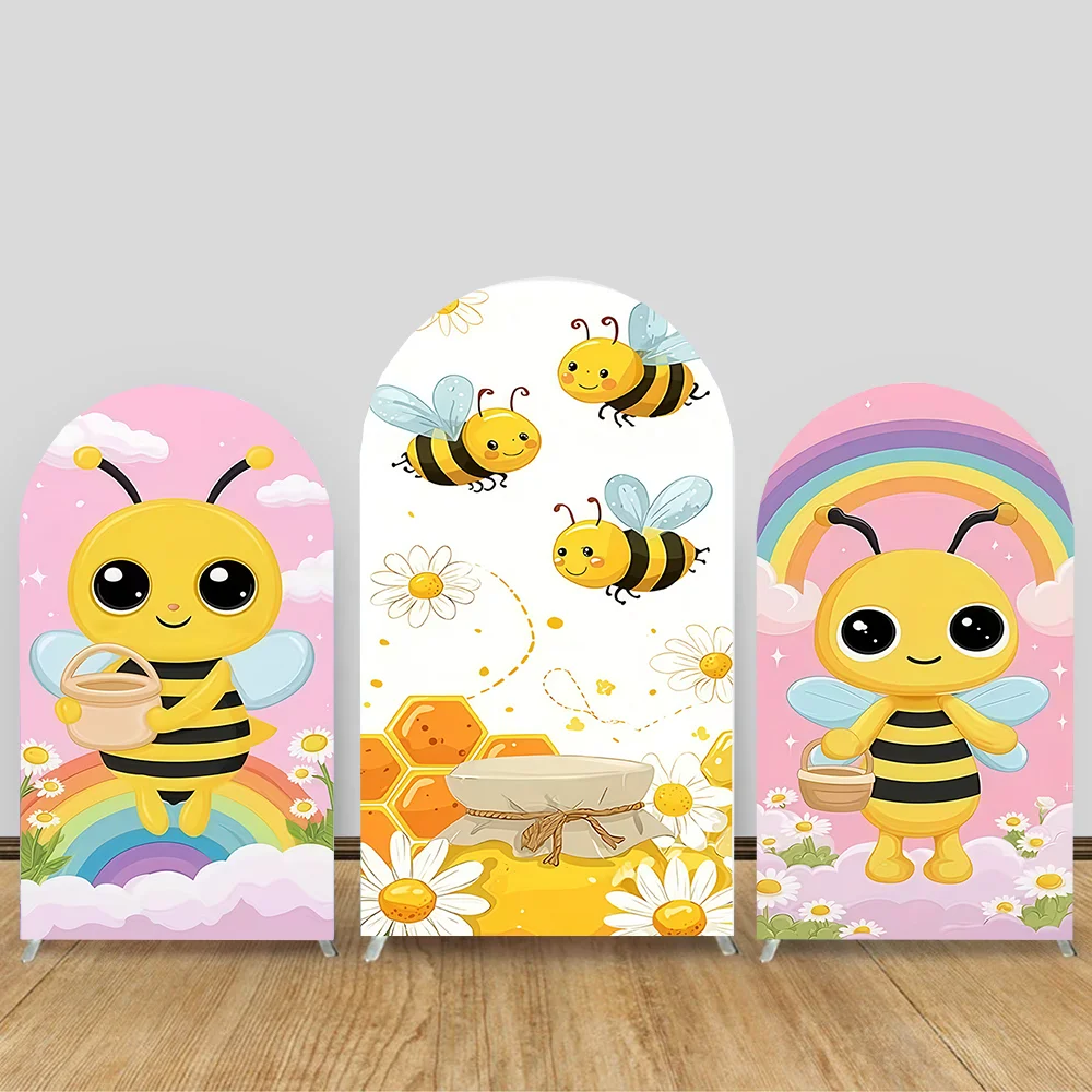 

Double-sided Little Bee Party Background Wall - Arched Background Fabric for Birthday Decorated Party Decoration