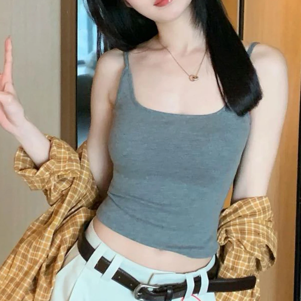 For Club Party One Size Striped Padded Camisole Club Style Striped Camisole Padded Camisole Moderate Elasticity