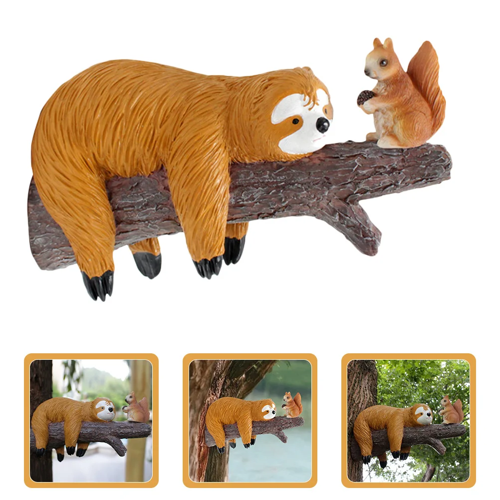 

Resin Sloth and Squirrel Ornament Garden Decoration Outdoor Statue for Yard Courtyard Villa Long-Lasting Weather-Resistant