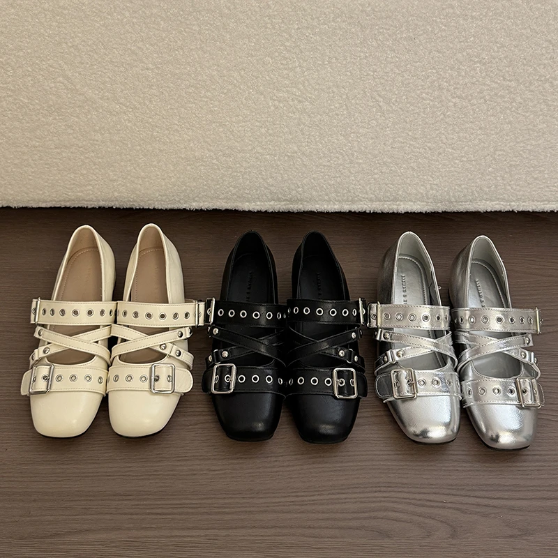 Internal Elevation Women Mary Jane Shoes Comfort Cross Buckle Strap Walking Shoes 2026 New Spring Concise Zapatos De Mujer