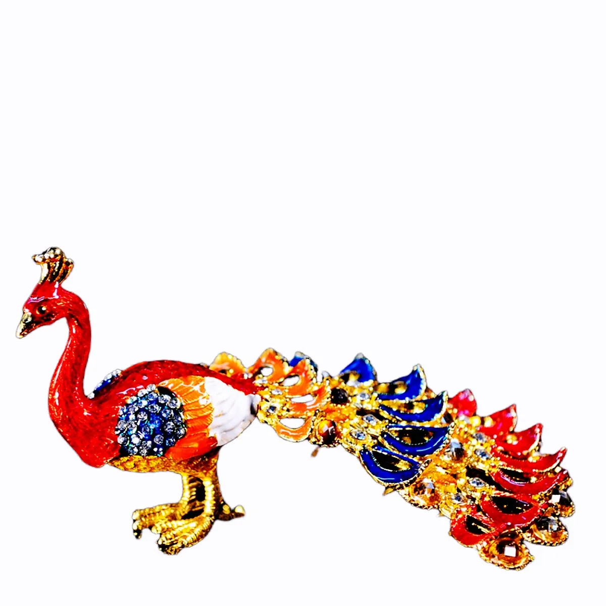 QIFU Metal Craft Exquisite Beautiful Peacock Home Decoration for Gift