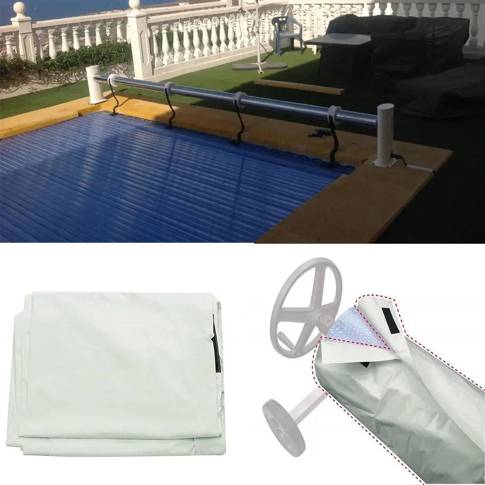 Cubierta impermeable para piscina, protector Solar a prueba de polvo, UV, carrete de rodillo