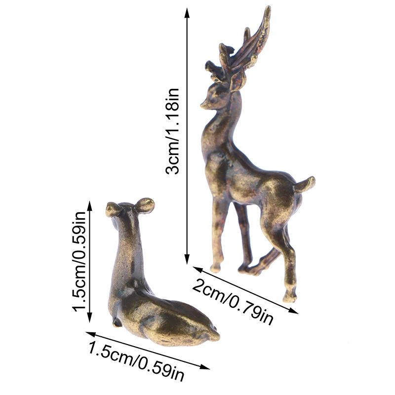 1 szt. Stopu miedzi Sika jelenie małe ozdoby Vintage figurki zwierząt ozdoby na biurko akcesoria wyroby do dekoracji domu