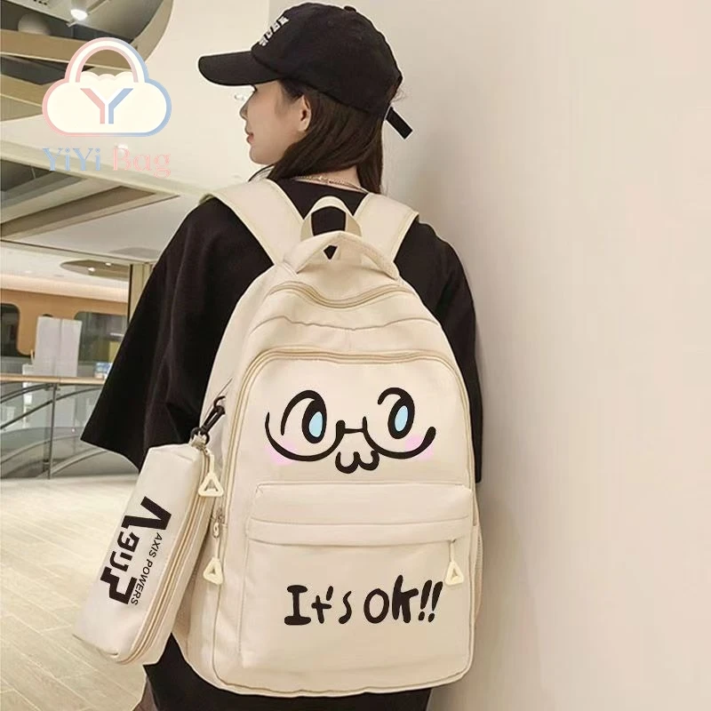 Axis Power Hetalia Backpack APH Arthur Kirkland Kawaii School Backpacks Pencil Case Two Piece Set Student SchoolBag Rucksack
