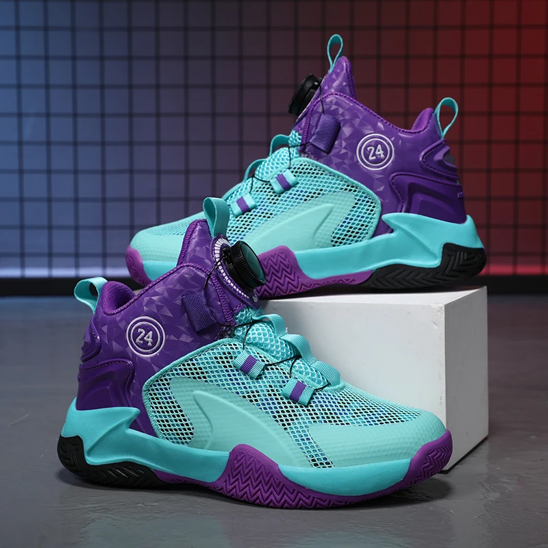 زوج من أحذية كرة السلة الشبكية عالية الجودة للأطفال في الفصول الأربعة، أحذية رياضية مريحة، مقاسات 31-40، CT-9188