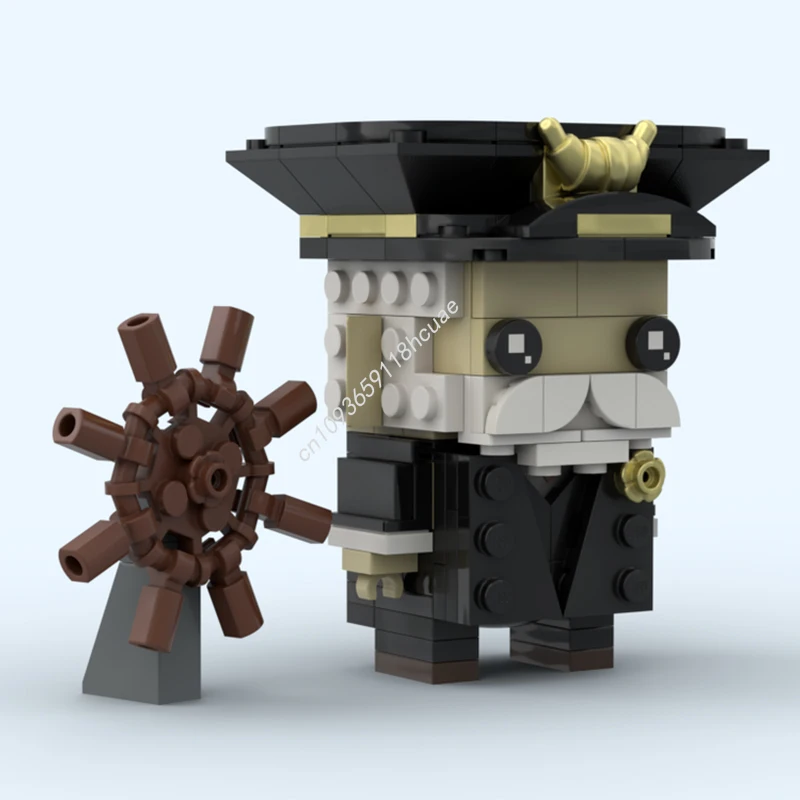 

147шт MOC Капитан E.J. Строительные блоки Smithes Titanic Brickheadz, рождественский подарок, креативная модель «сделай сам», идеально подходит для детей
