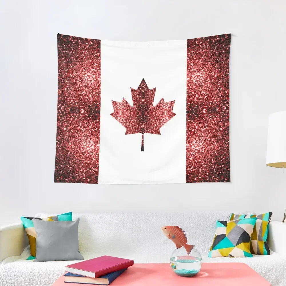 

Canada flag red faux sparkles Tapestry Room Decorating Aesthetic Decoration Home Room Decorations Room Ornaments Tapestry