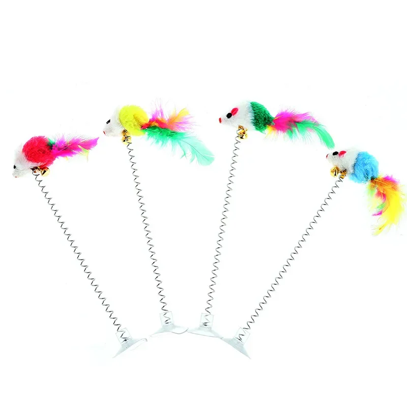 1Pcs Cat Toy Stick Feather Wand with Bell Mouse Cage Toys Cat Teaser Stick  Cat Dog Playing Toy Pet Supplies