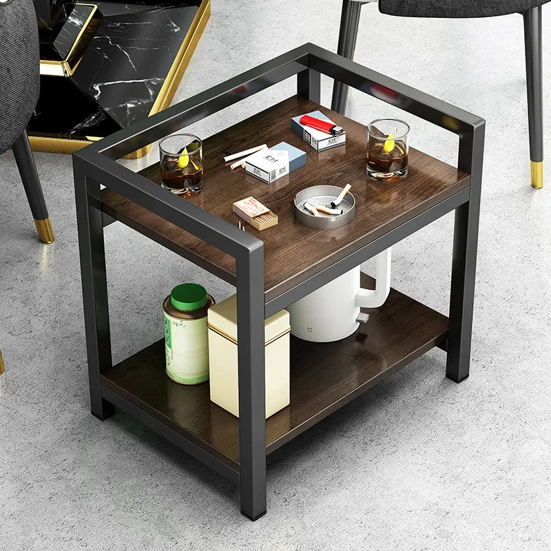 

tea rack, modern simple mahjong table, small side table double layer, movable side cabinet, simple household tea table