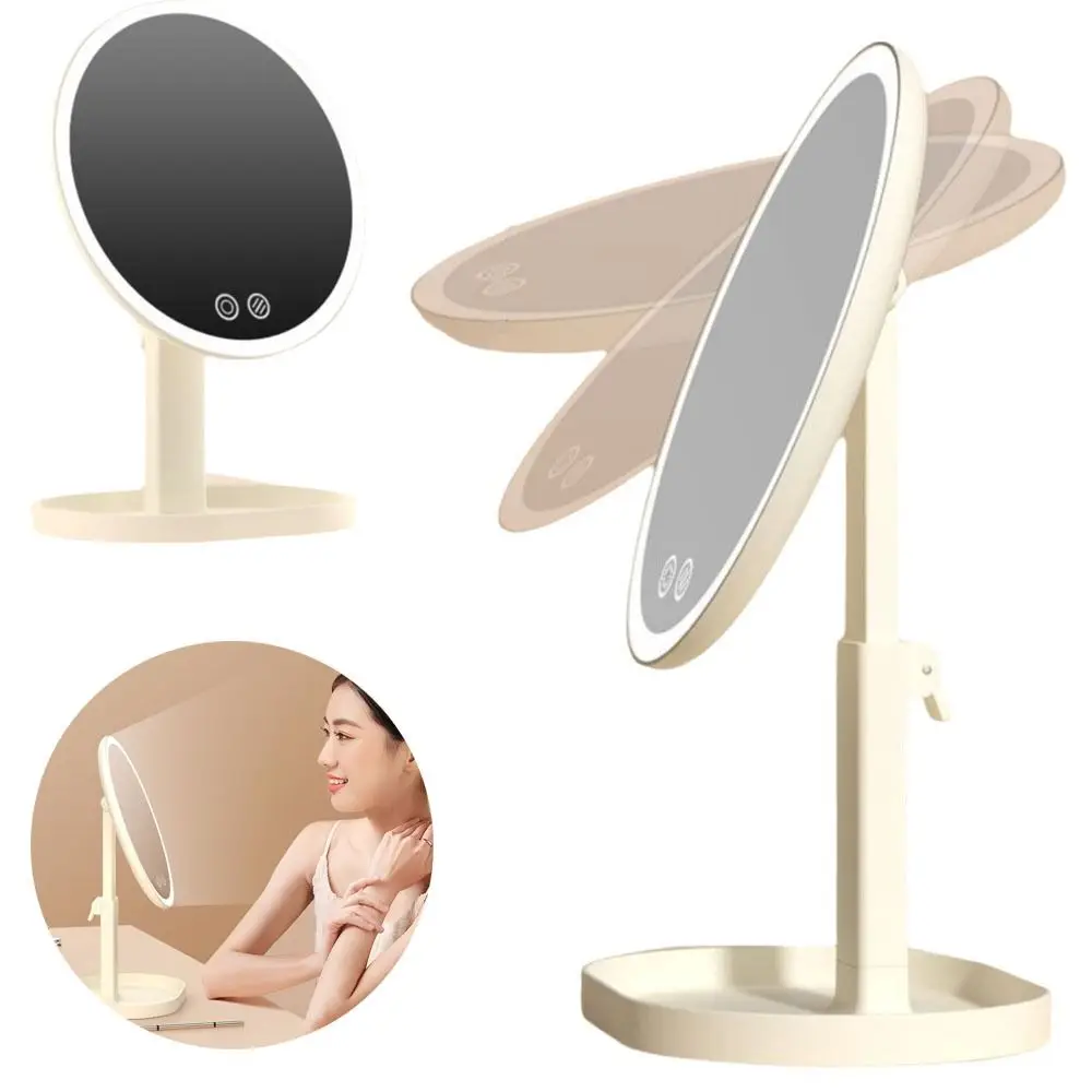 removable-makeup-mirror-with-led-light-rotatable-stepless-dimming-daylight-vanity-mirror-with-storage-base-touch-control