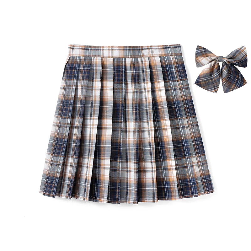 Jupe à carreaux taille haute avec pantalon Se Anti-lumière collège Sle JK orm jupe ort plissée classe école orm jupe