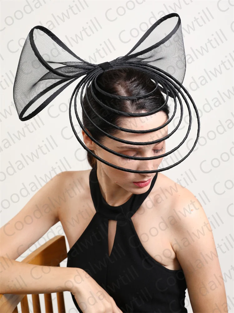 Bow Fascinator Hats For Women Wedding Church Elegant Hair Accessories New Fashion Ladies Pillbox Cap Hair Clip Race Headwear